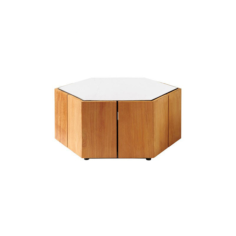 Modern Rattan Side Table Outdoor Patio Table with Aluminum Frame