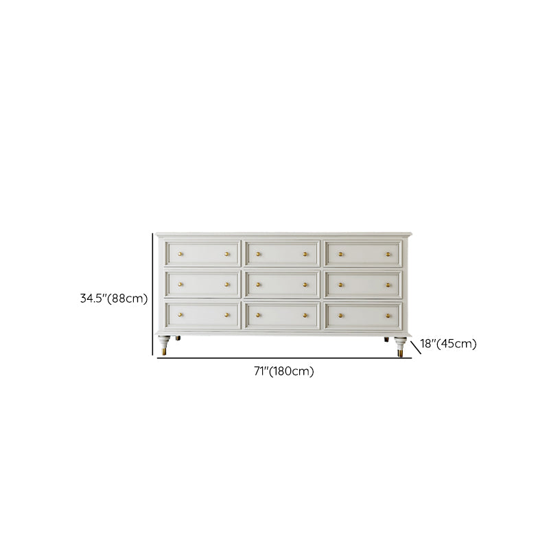 Traditional Storage Chest Solid Wood Dresser with 9/8/7/5 Drawers