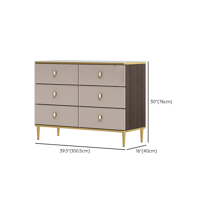 Classic Glam Dresser Wooden Storage Chest Dresser with 6 Drawers