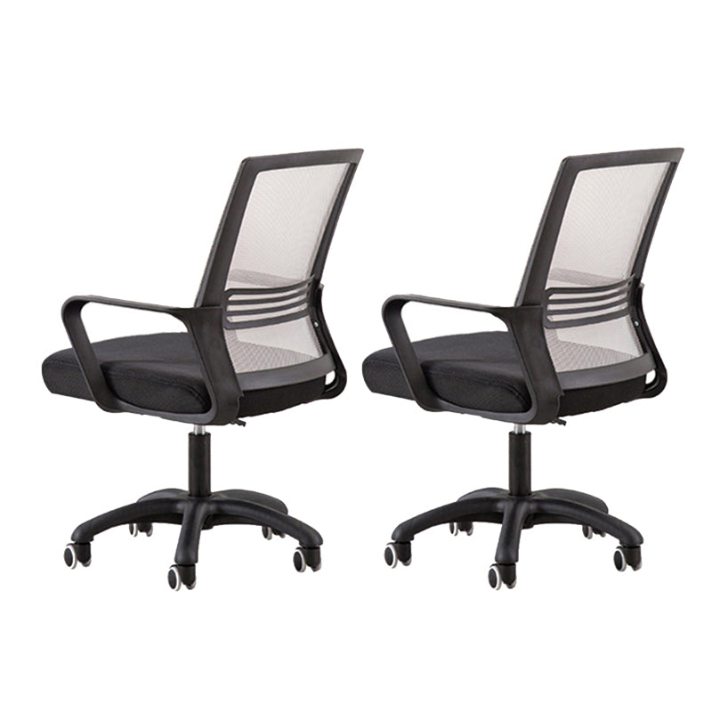 Modern Fixed Arms Slide Chair No Distressing Ergonomic Desk Chair with Wheels