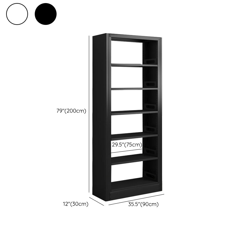 Modern Open Back Bookshelf Standard Metal Bookcase with Shelves