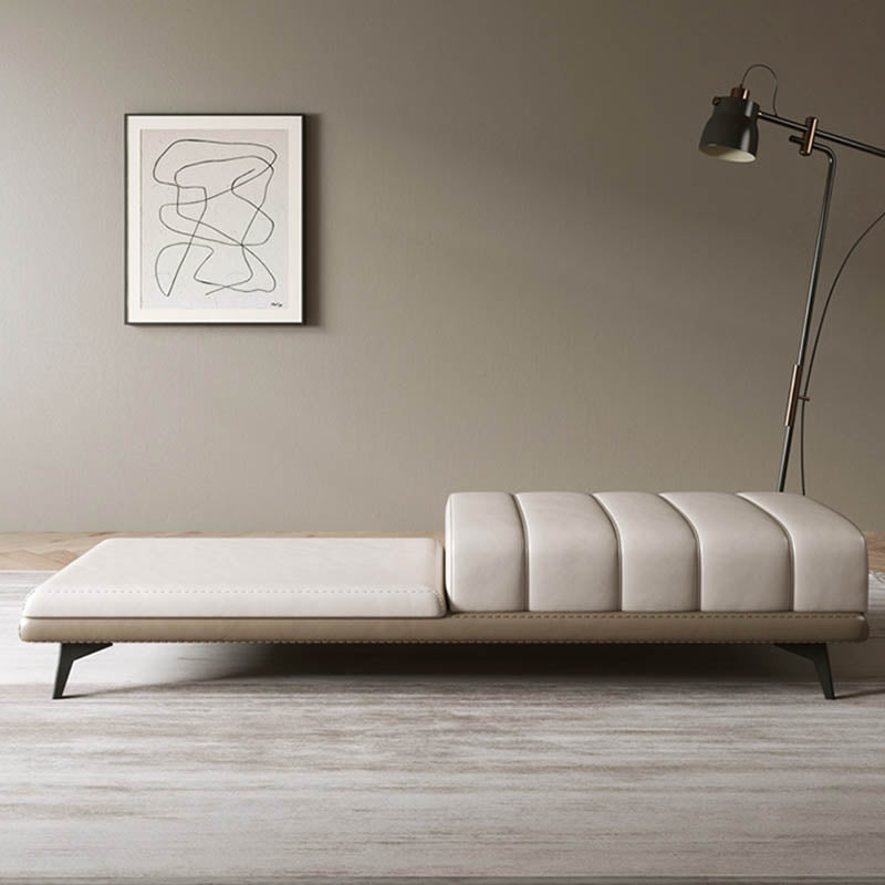 Modern Entryway Bench Rectangle Seating Bench with Upholstered and Metal Base