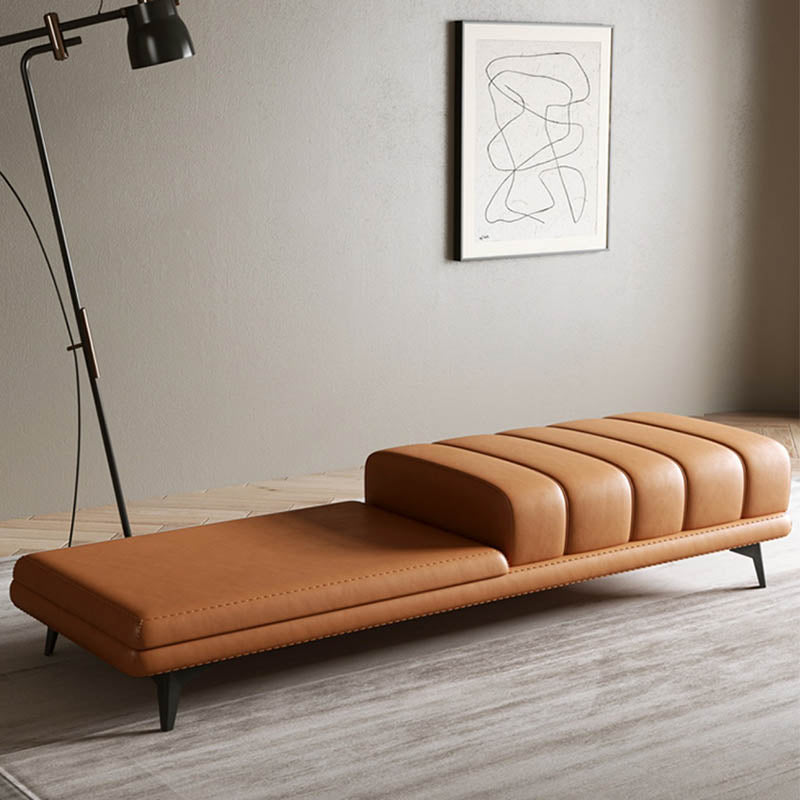 Modern Entryway Bench Rectangle Seating Bench with Upholstered and Metal Base