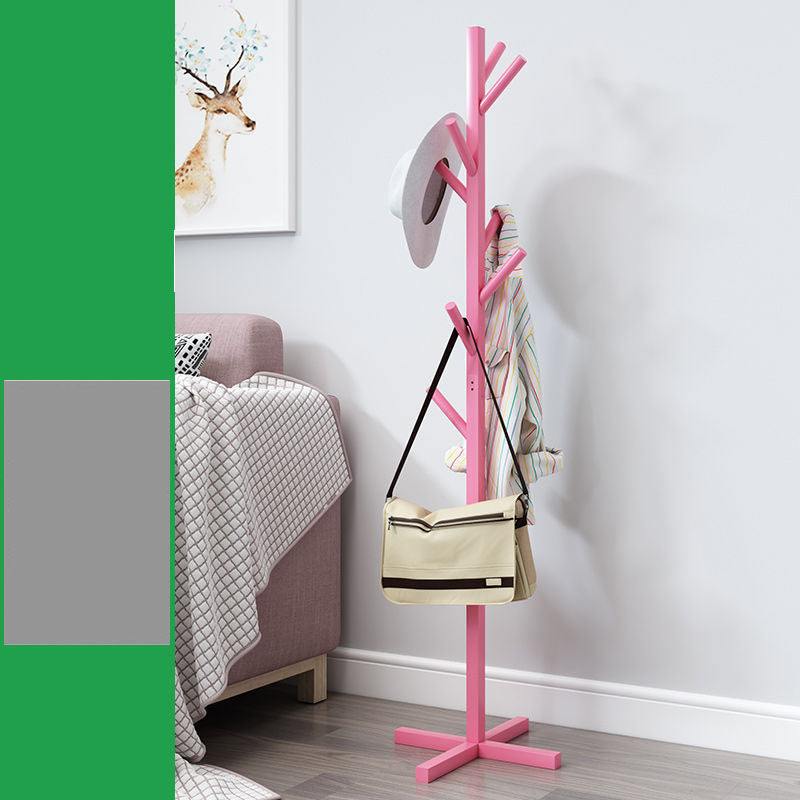 Free Standing Hall Tree Wood Nordic Style Coat Hanger with 8 Hooks