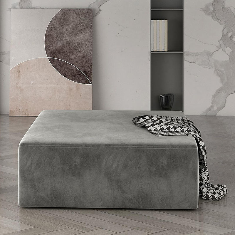 Modernism Pouf Velvet Upholstered Square Ottoman for Living Room