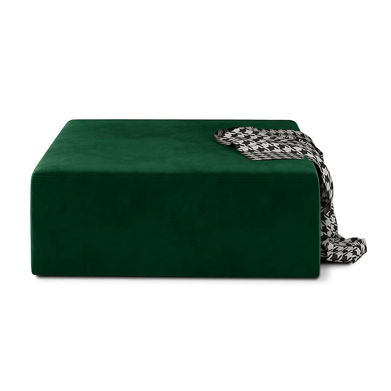 Modernism Pouf Velvet Upholstered Square Ottoman for Living Room