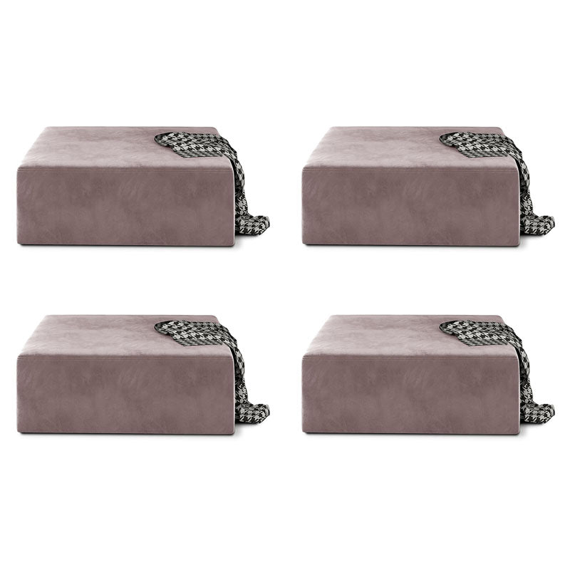 Modernism Pouf Velvet Upholstered Square Ottoman for Living Room