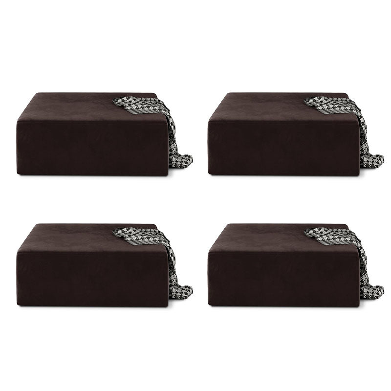 Modernism Pouf Velvet Upholstered Square Ottoman for Living Room