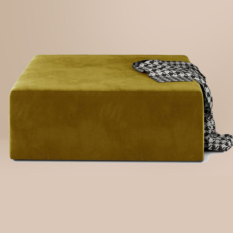 Modernism Pouf Velvet Upholstered Square Ottoman for Living Room