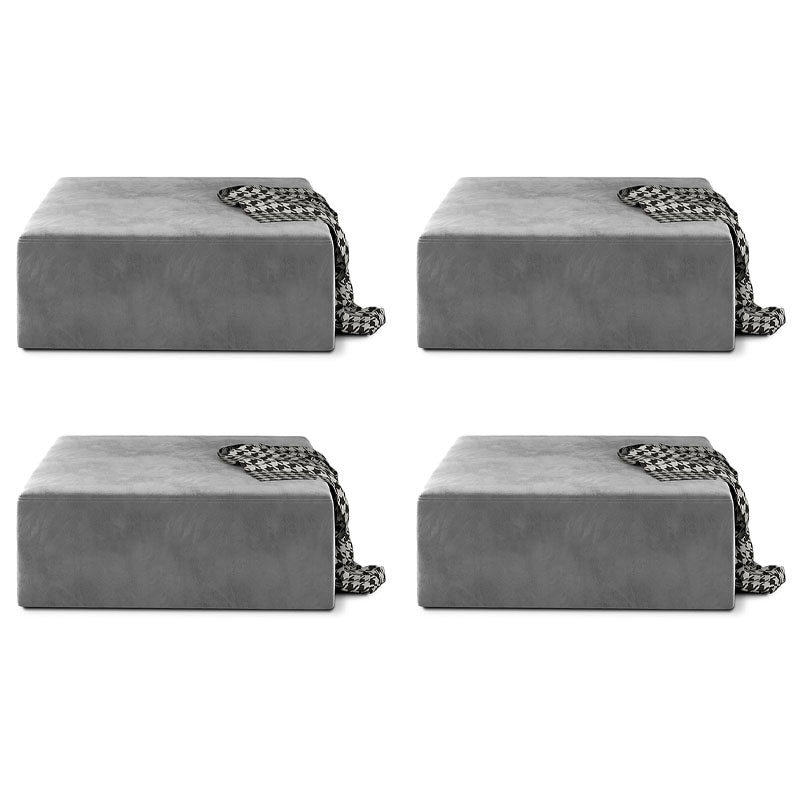 Modernism Pouf Velvet Upholstered Square Ottoman for Living Room