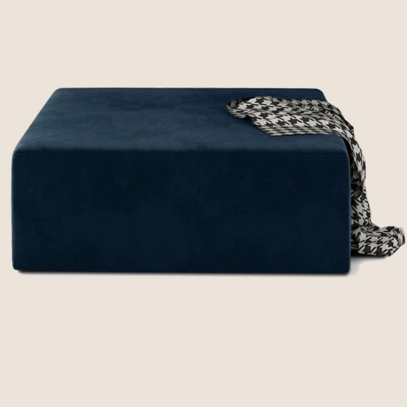 Modernism Pouf Velvet Upholstered Square Ottoman for Living Room