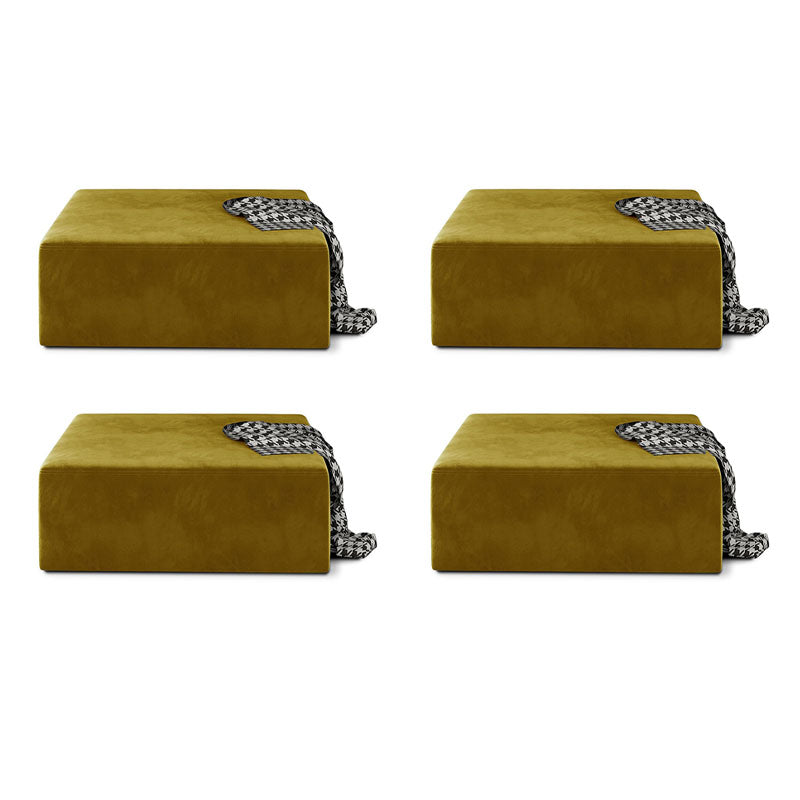 Modernism Pouf Velvet Upholstered Square Ottoman for Living Room