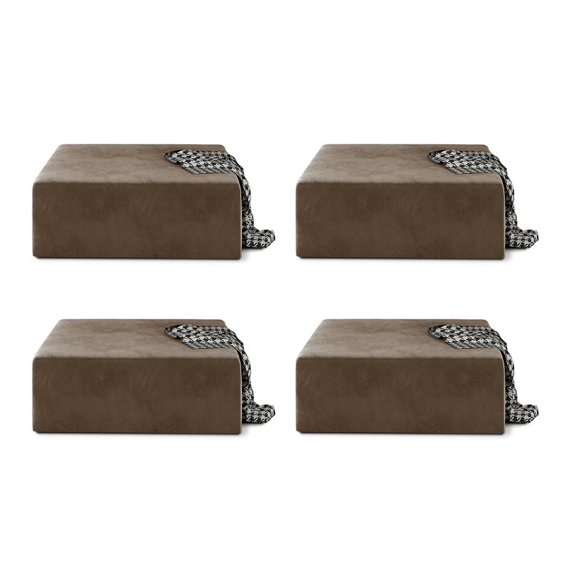 Modernism Pouf Velvet Upholstered Square Ottoman for Living Room