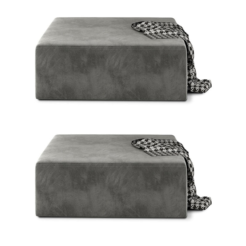 Modernism Pouf Velvet Upholstered Square Ottoman for Living Room