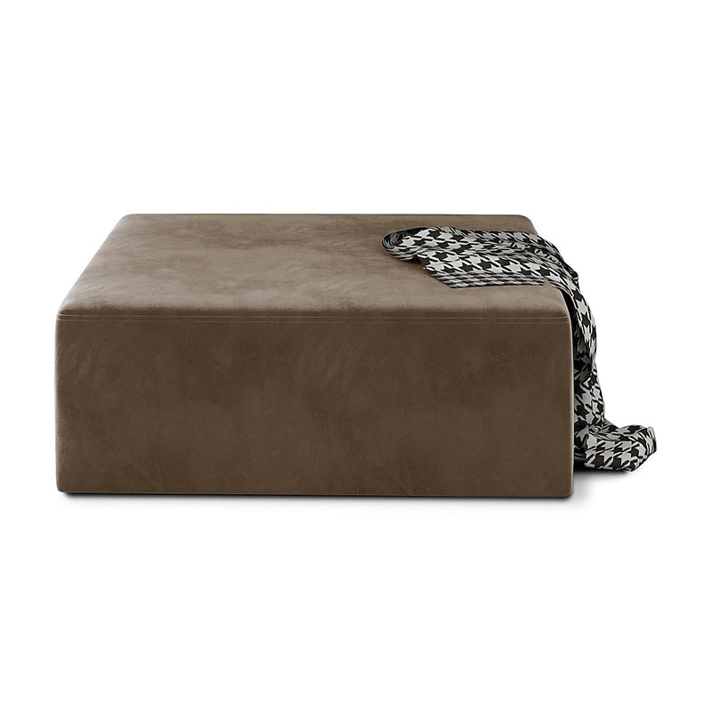 Modernism Pouf Velvet Upholstered Square Ottoman for Living Room