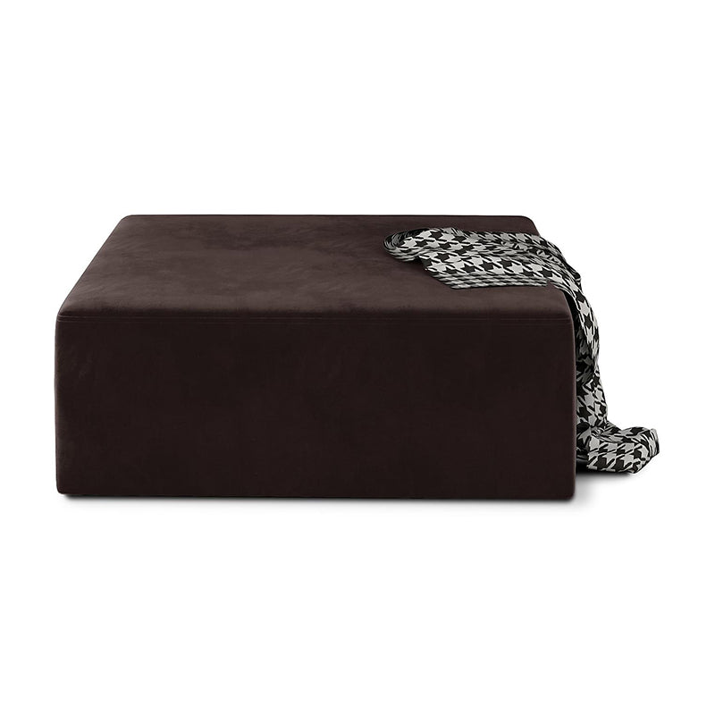 Modernism Pouf Velvet Upholstered Square Ottoman for Living Room