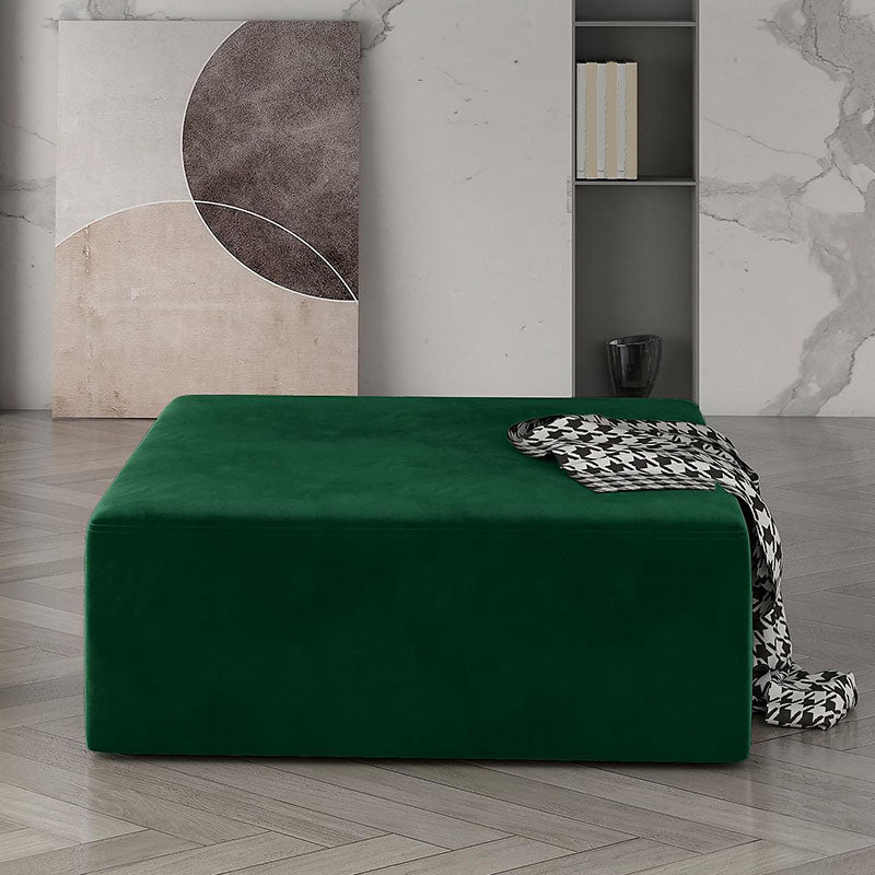 Modernism Pouf Velvet Upholstered Square Ottoman for Living Room