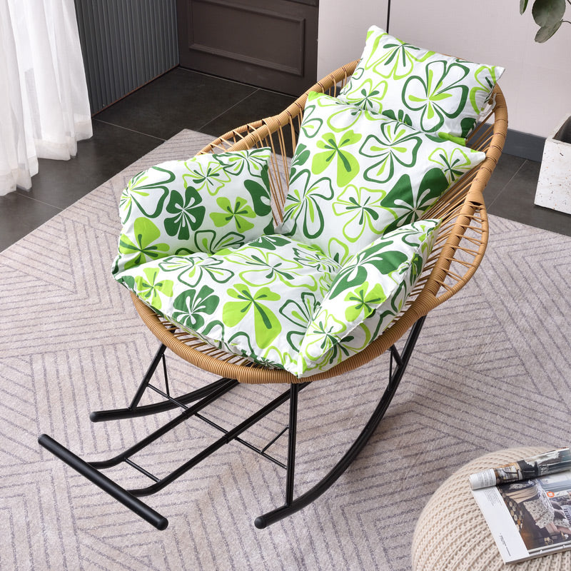 Simple Style Lounge Leisure Chaise Rocking Chair Home Iron Lazy Chair