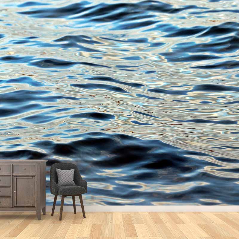 Tropical Style Stain Resistant Wallpaper Non-Pasted Sea Printed Photography