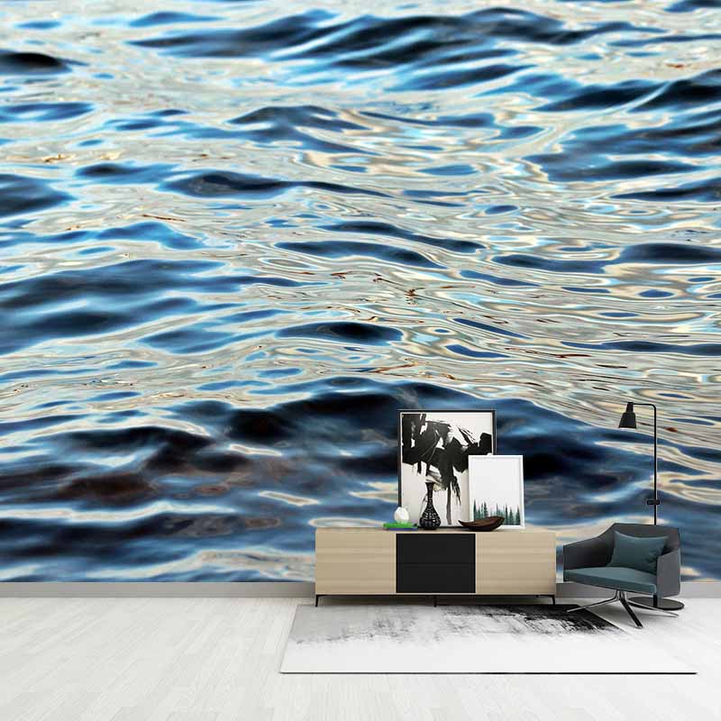 Tropical Style Stain Resistant Wallpaper Non-Pasted Sea Printed Photography