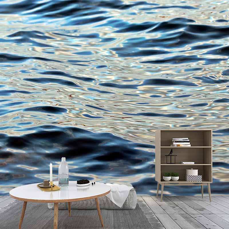 Tropical Style Stain Resistant Wallpaper Non-Pasted Sea Printed Photography