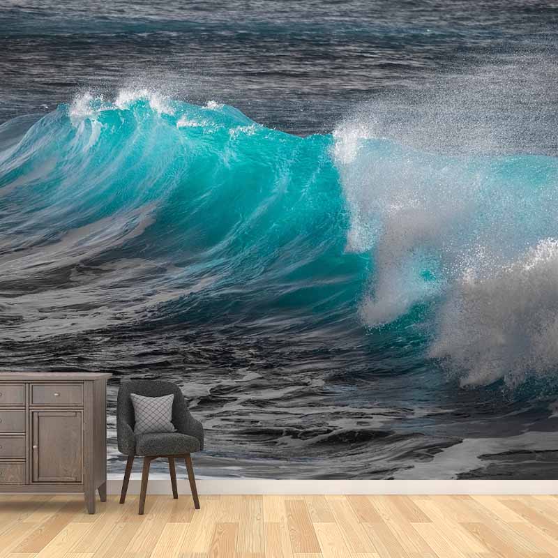 Tropical Style Stain Resistant Wallpaper Non-Pasted Sea Printed Photography