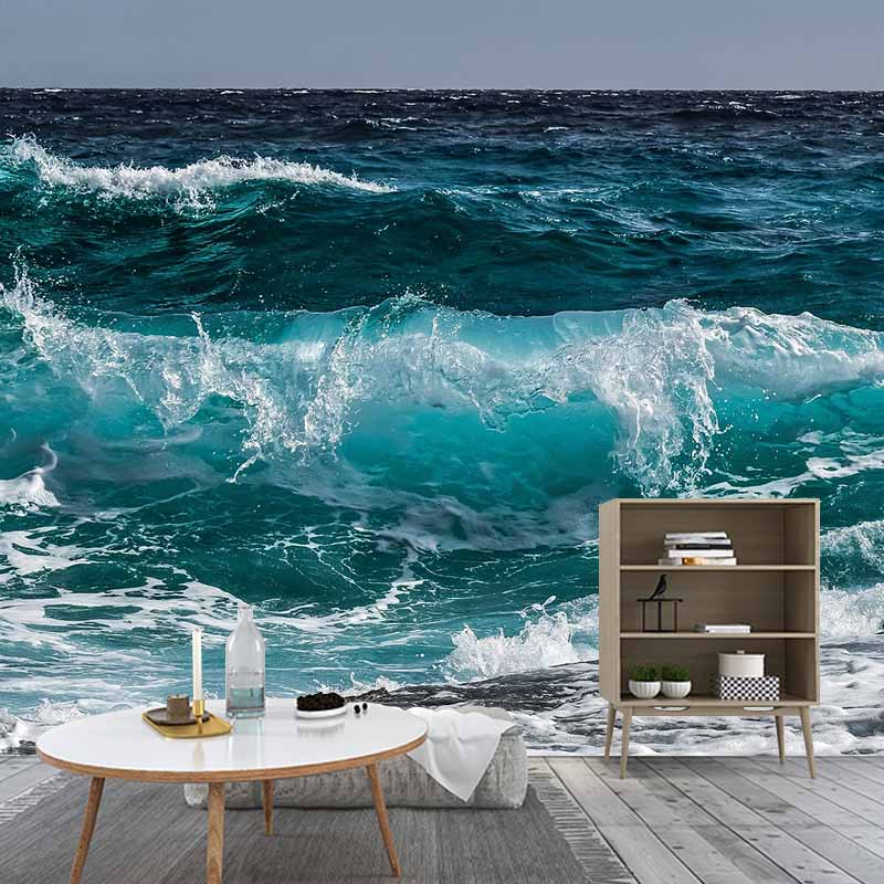 Photography Sea Pattern Mildew Resistant Wall Mural Tropical Non-Pasted