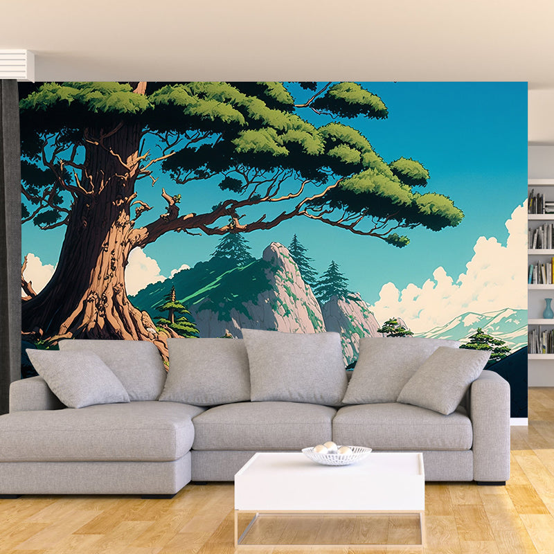 Illustration Pattern Mildew Horizontalt Wall Mural for Living Room