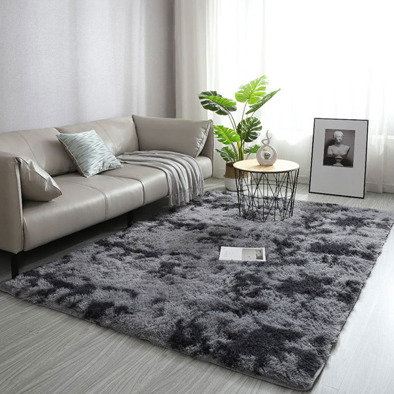 Minimalist Polyster Area Carpet Ombre Print Bedroom Rug Rectangle Shag Carpet