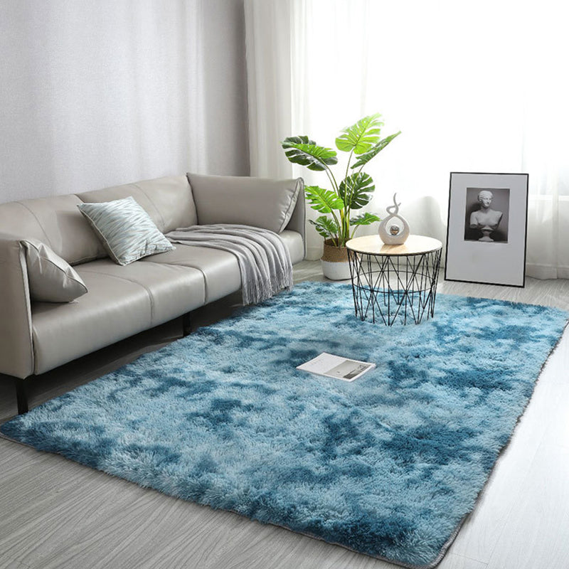 Minimalist Polyster Area Carpet Ombre Print Bedroom Rug Rectangle Shag Carpet