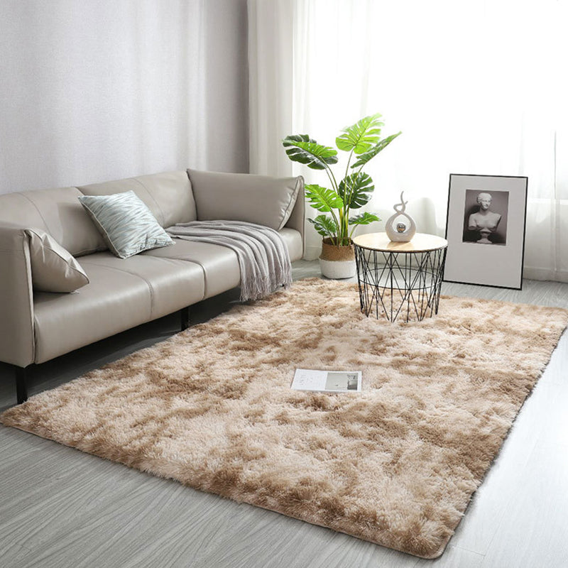 Minimalist Polyster Area Carpet Ombre Print Bedroom Rug Rectangle Shag Carpet