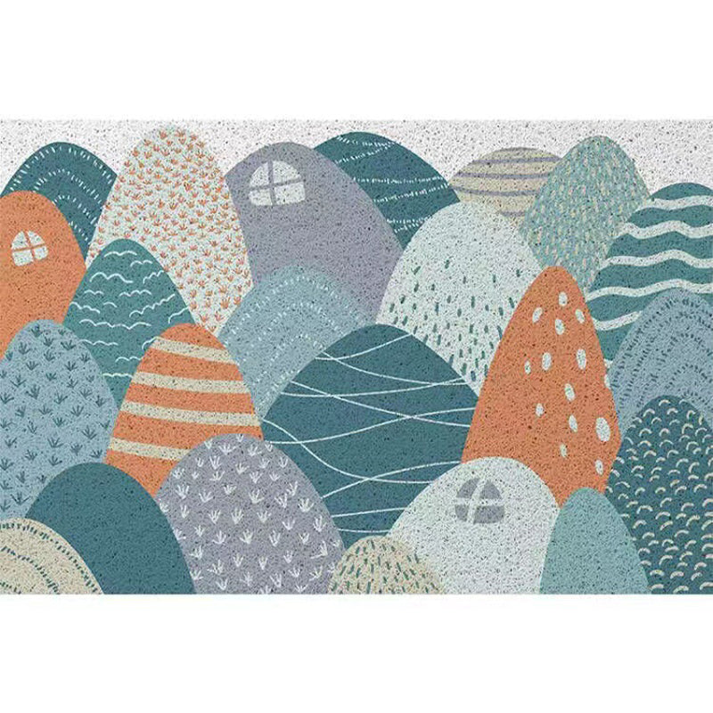 Plants Print Area Rug Bedroom Washable Carpet Rectangle PVC Contemporary Area Carpet