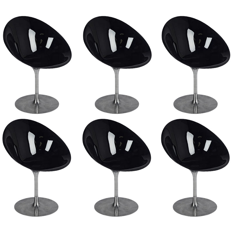 Modern Rotatable Backrest Acrylic Chair with Metal Base for Cafe