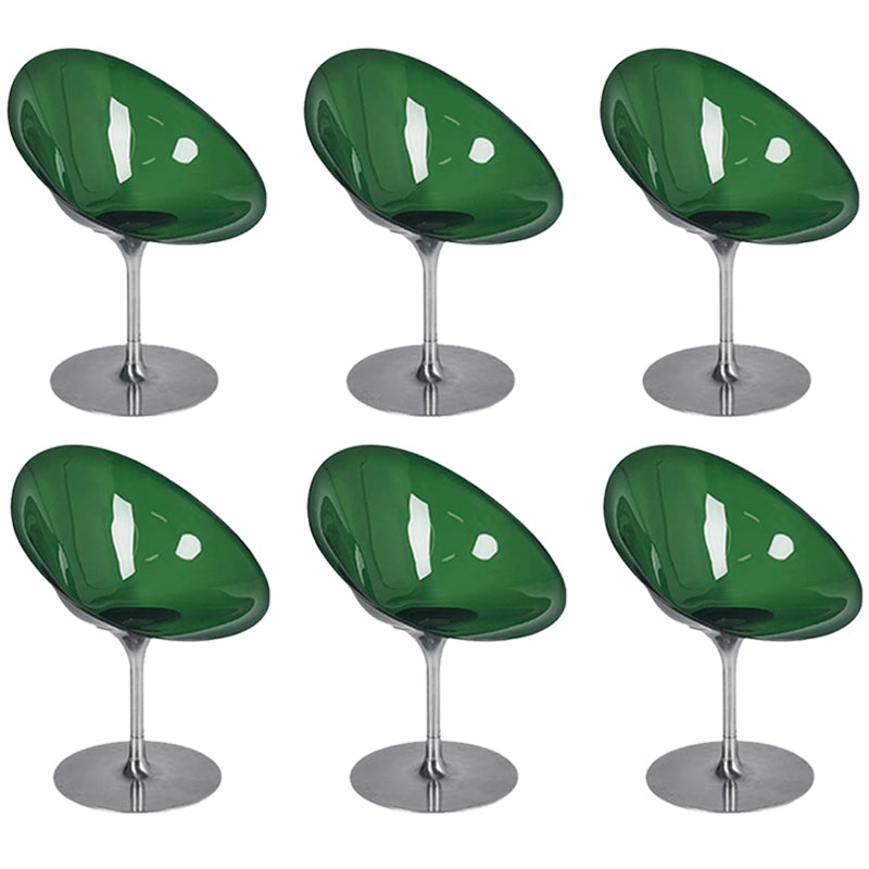 Modern Rotatable Backrest Acrylic Chair with Metal Base for Cafe