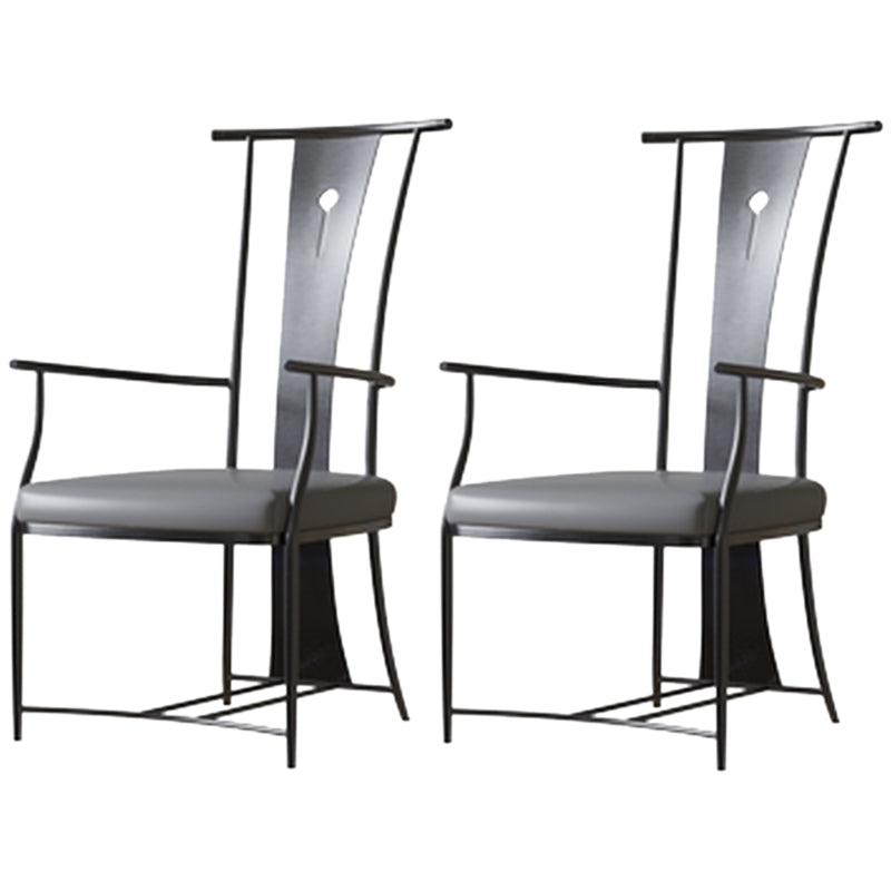 Modern Style Arm Chair Open Back Metal Dining Accent Chair for Home
