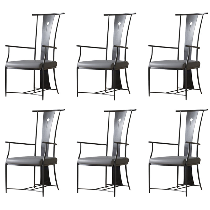 Modern Style Arm Chair Open Back Metal Dining Accent Chair for Home