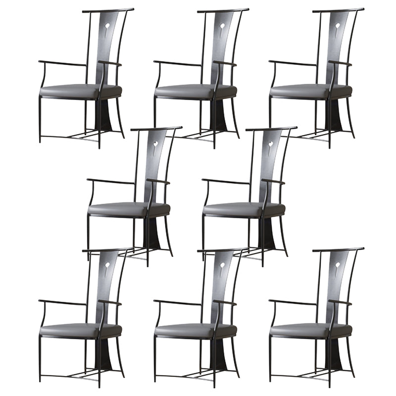 Modern Style Arm Chair Open Back Metal Dining Accent Chair for Home