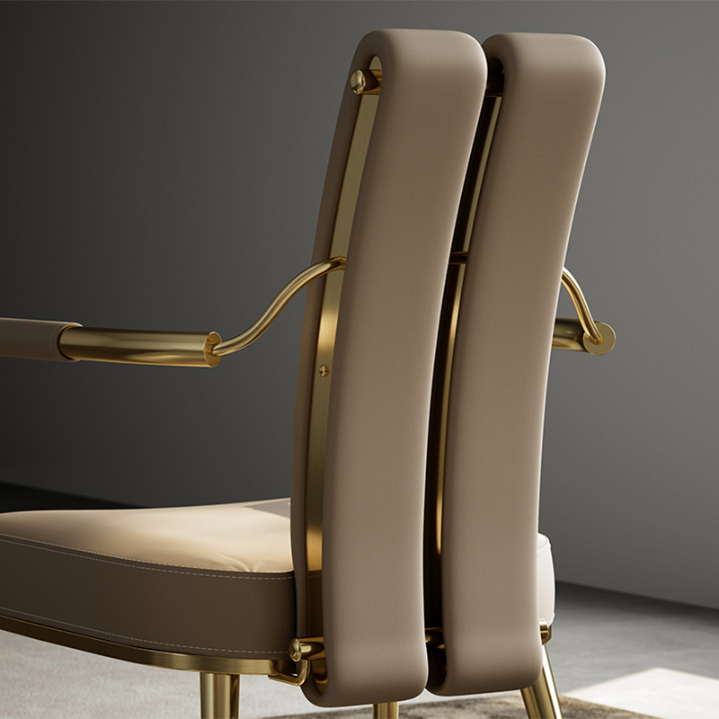 Modern Style Arm Chair Open Back Metal Dining Accent Chair for Home