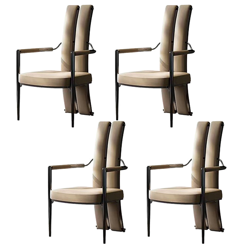 Modern Style Arm Chair Open Back Metal Dining Accent Chair for Home