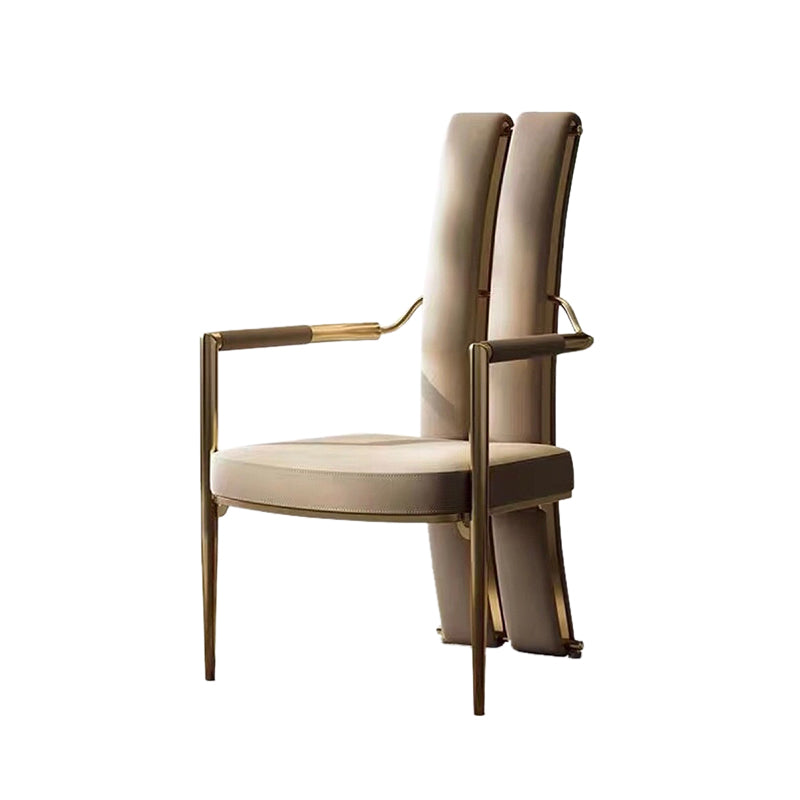 Modern Style Arm Chair Open Back Metal Dining Accent Chair for Home
