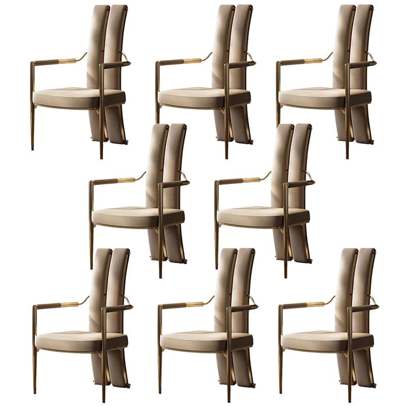 Modern Style Arm Chair Open Back Metal Dining Accent Chair for Home
