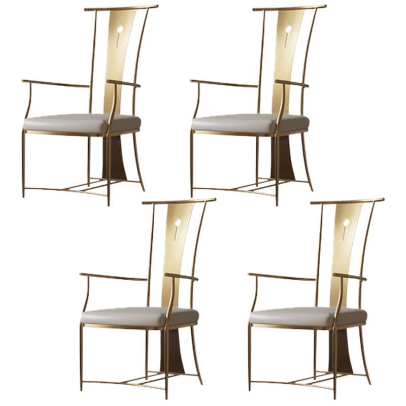 Modern Style Arm Chair Open Back Metal Dining Accent Chair for Home