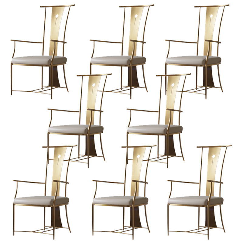Modern Style Arm Chair Open Back Metal Dining Accent Chair for Home