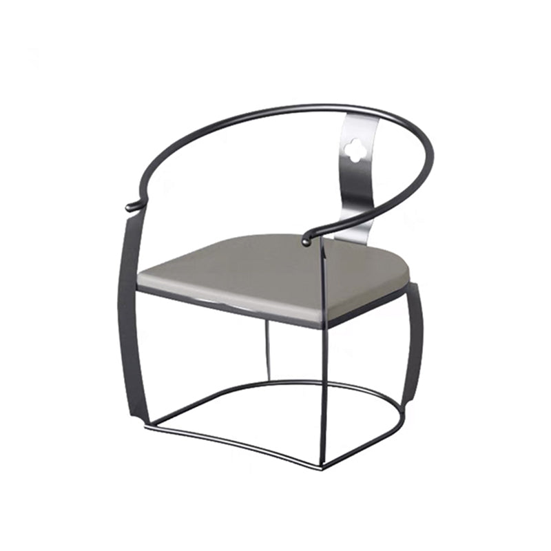 Modern Style Arm Chair Open Back Metal Dining Accent Chair for Home