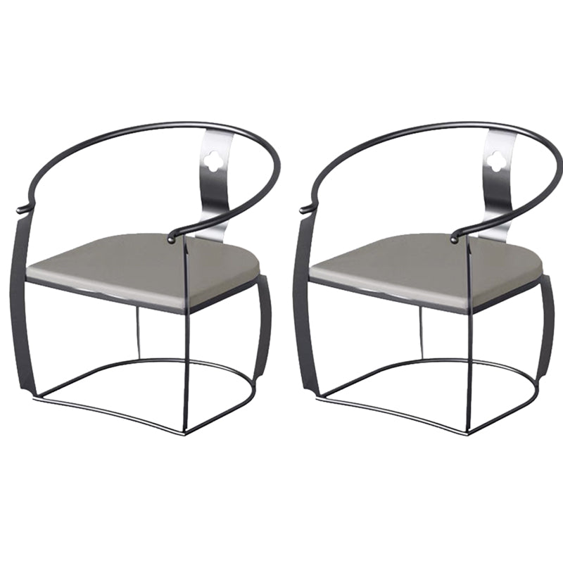 Modern Style Arm Chair Open Back Metal Dining Accent Chair for Home