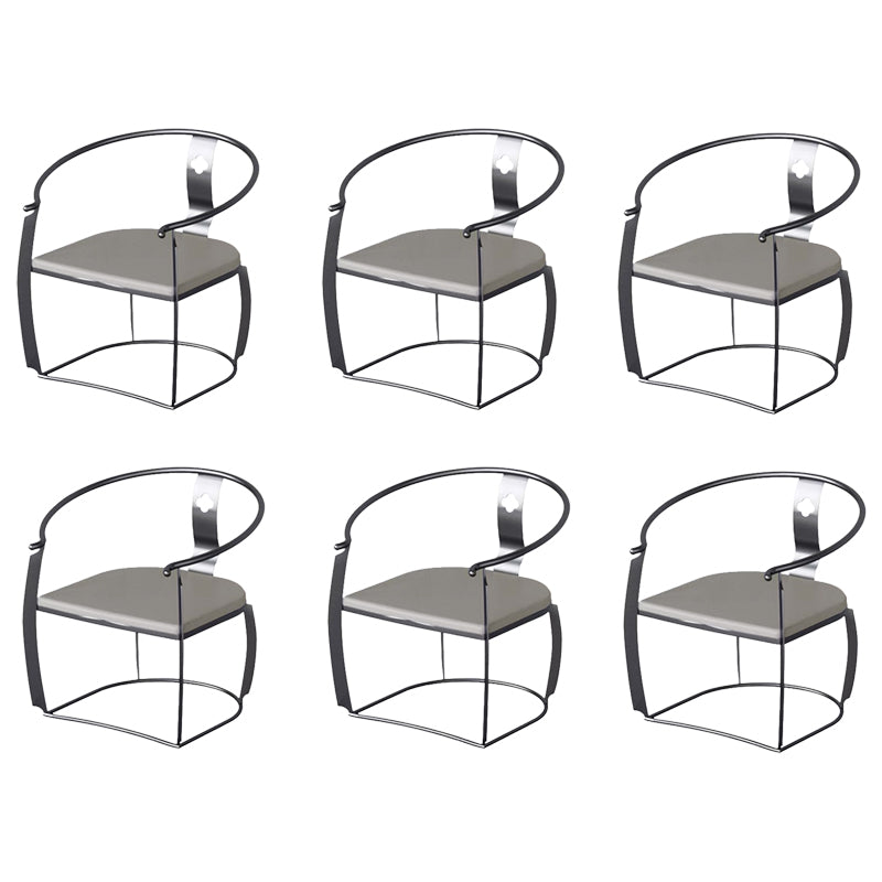 Modern Style Arm Chair Open Back Metal Dining Accent Chair for Home