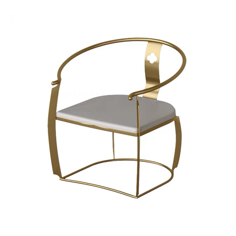 Modern Style Arm Chair Open Back Metal Dining Accent Chair for Home