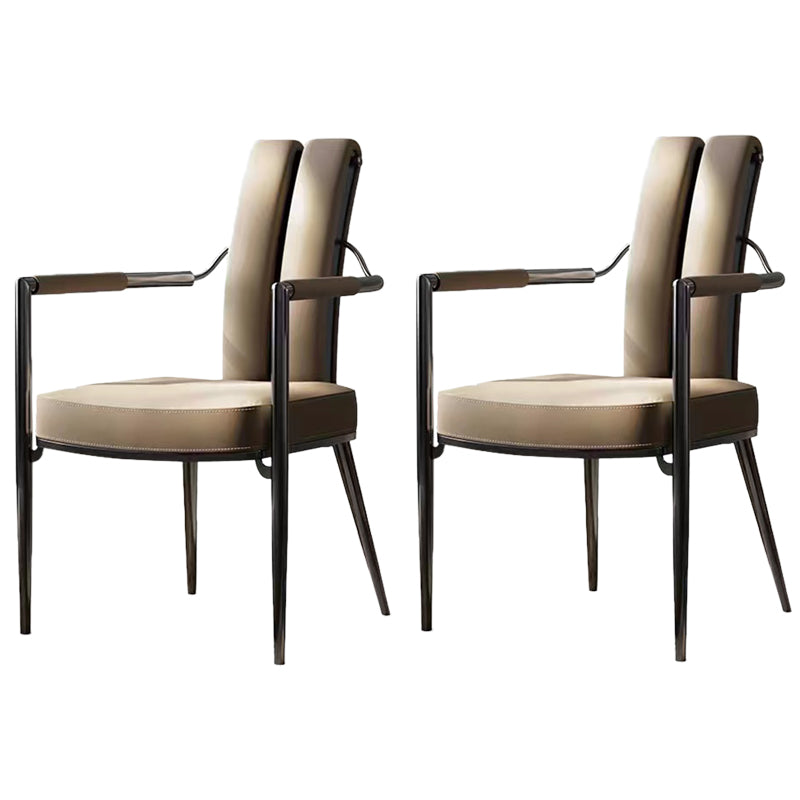 Modern Style Arm Chair Open Back Metal Dining Accent Chair for Home