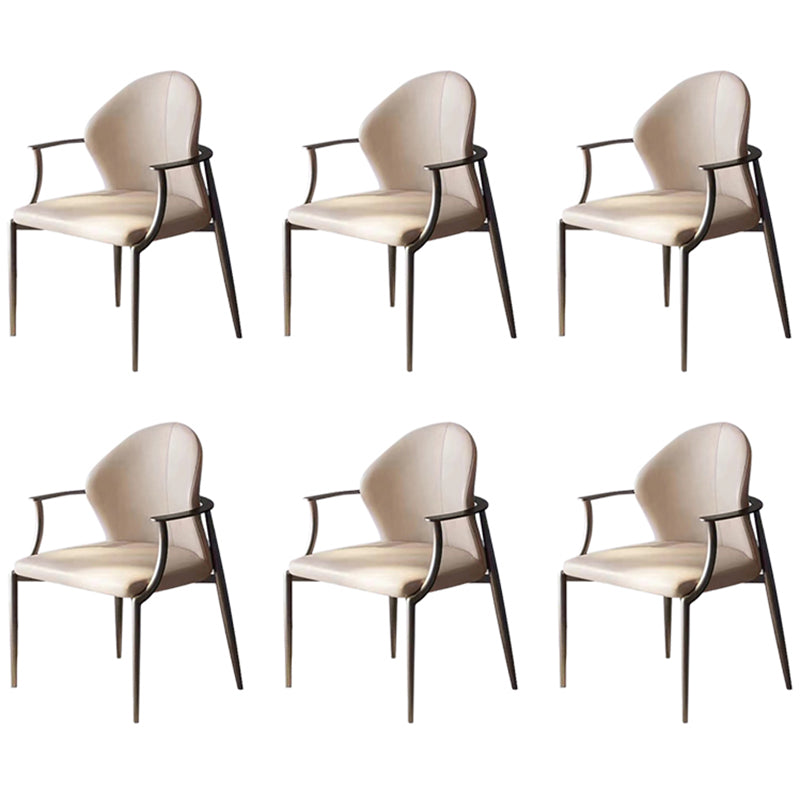 Modern Style Arm Chair Open Back Metal Dining Accent Chair for Home