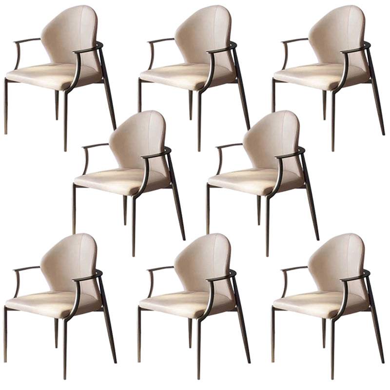 Modern Style Arm Chair Open Back Metal Dining Accent Chair for Home